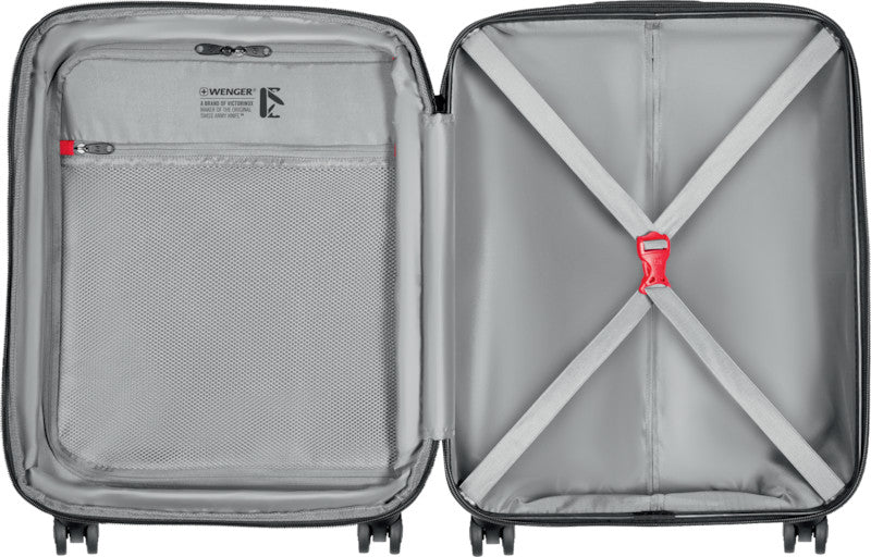 Wenger/SwissGear Wenger Trolley Prymo Handgepäck – 36 l, Hartschale PC/ABS, 4 Doppelrollen, mit TSA, schwarz, 40 × 55 × 20 cm