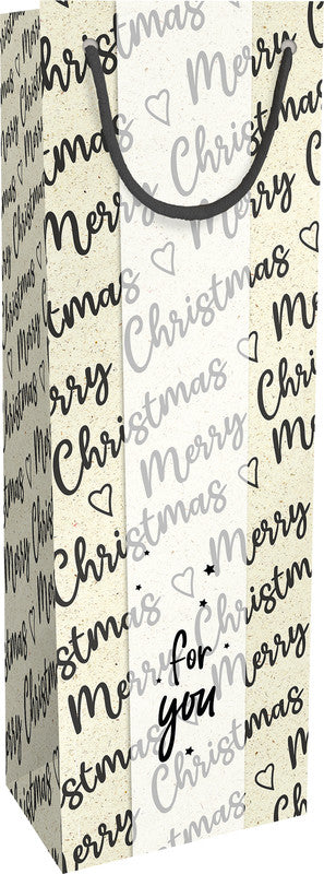 Braun + company Geschenktüte – Christmas Allover – für Flasche – 120 × 360 × 100 mm