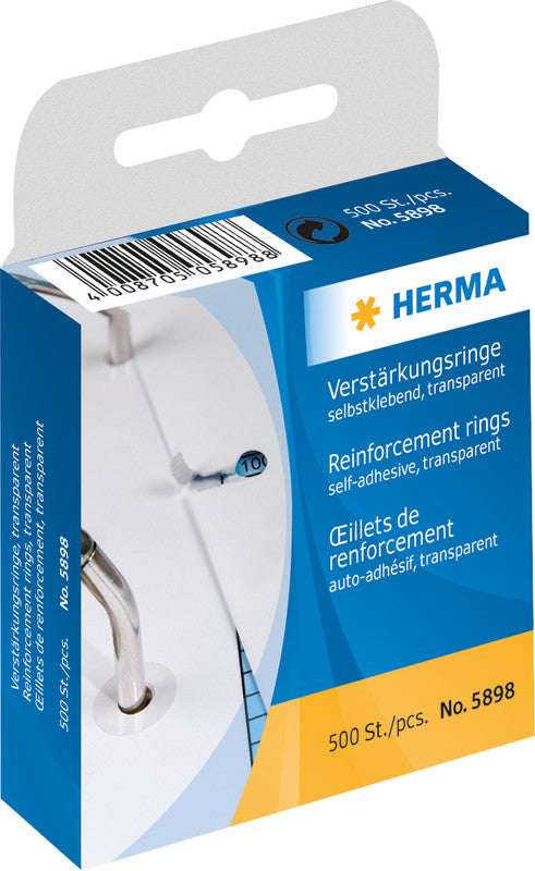 HERMA Verstärkungsringe – Ø 12 mm, Folie, permanent haftend, 500 Stk