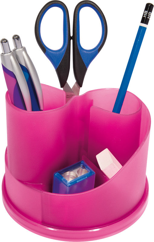 Wedo Multiköcher – Kunststoff, pink transparent, 128 × 108 mm