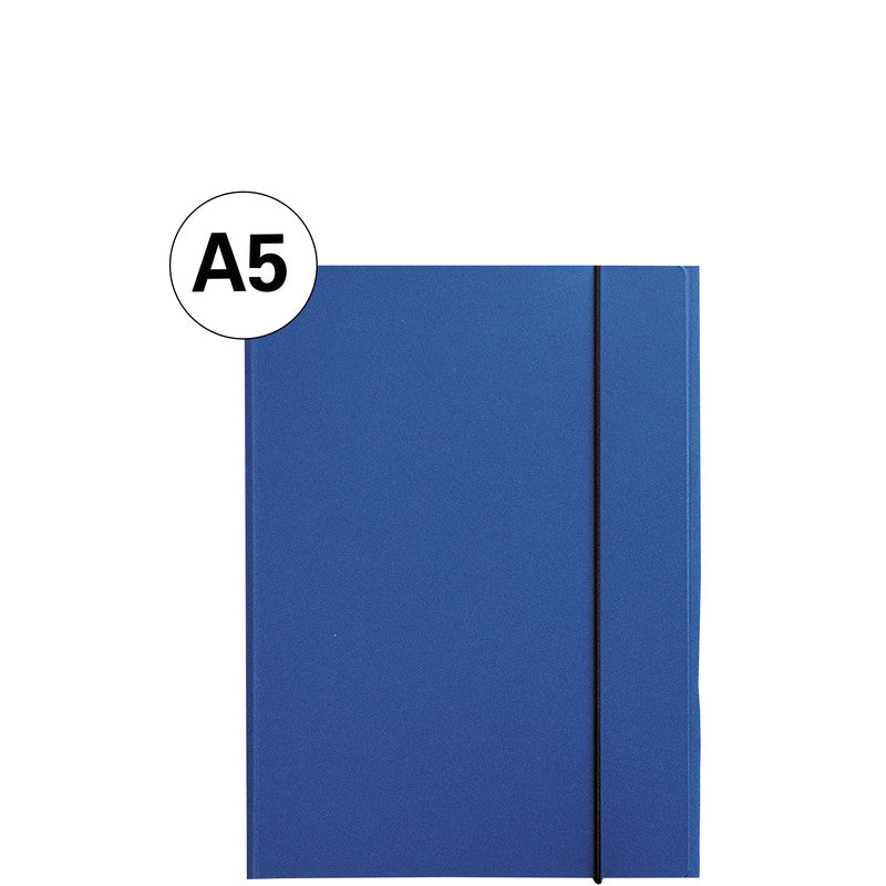 Erola Sammelmappe für A5, Karton, Blau, mit Gummizug