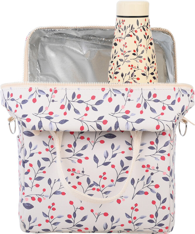 Estia Lunchbag – isoliert, mit Reissverschluss – 7,6 l – mehrfarbig – Baumwolle – Bloom Beige