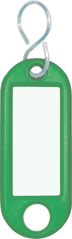 Wedo Schlüsselschild mit S-Haken – Grün, Kunststoff, B 21 × H 53 × T 3 mm, 10 Stk.
