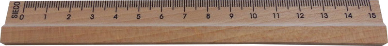 Sieco Wandtafel-Lineal 15 cm – Holz, Braun, mit Griff, mit Facette
