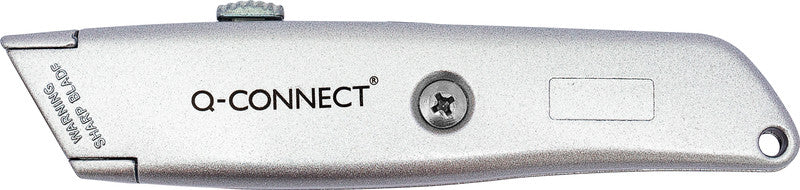 Q-CONNECT Cutter – 18 mm, Klingenarretierung, Linkshändergeeignet, Silber, inkl. 1 Klinge