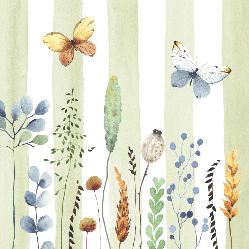 Atelier Servietten Flowers & Stripes – 25 × 25 cm – 3-lagig, Tissue – 20 Stk.