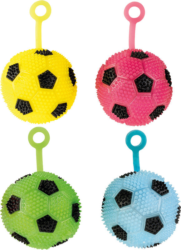 Trendhaus XTREME Fun Stressball Fussballoptik – Ø 63 mm, mit blinkendem LED-Licht
