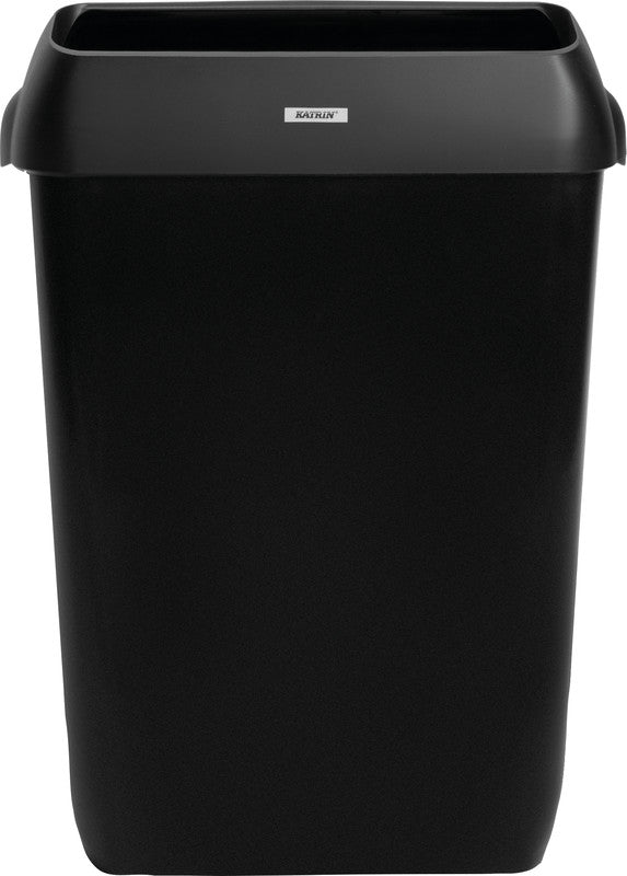 Katrin Abfallcontainer – 50 l – mit Deckel – Kunststoff, schwarz – B × H × T 420 × 575 × 280 mm