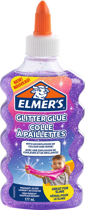 Elmer's Glitzerkleber – Violett – 177 ml – Auswaschbar, Geruchsarm – Für Basteln