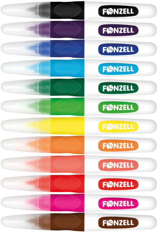 Fonzell Filzstifte, Strichbreite 7 mm, 12 Farben