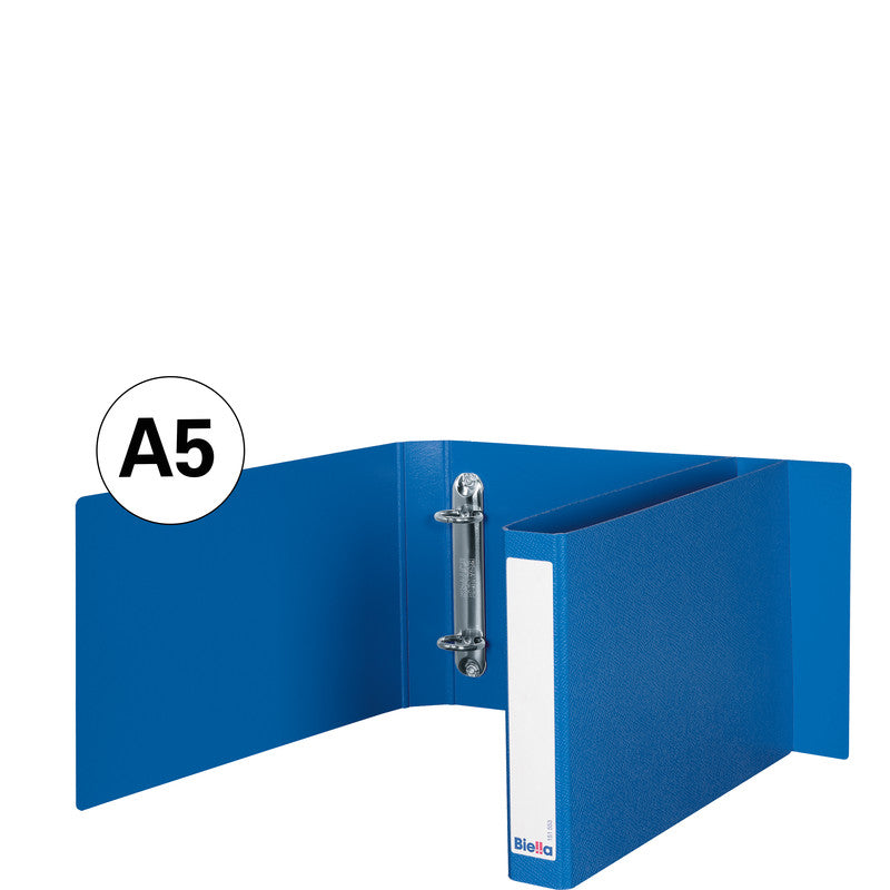 Biella Ringbuch Viria – A5 quer – 2-Ring, Ø 25 mm, Rücken 32 mm – Blau, Karton
