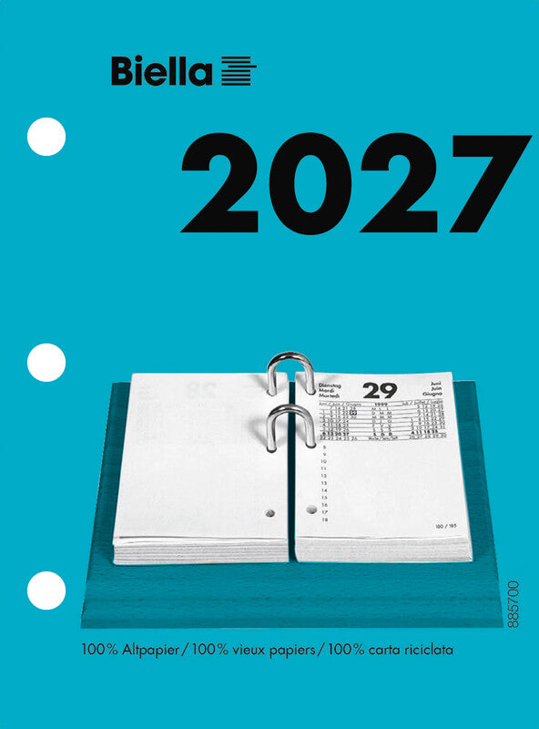 Biella Kalender-Einlage – 1 Tag/Seite, spezial (70/38 mm), 8 × 10,8 cm, 2027