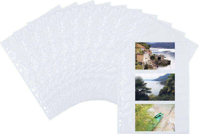 HERMA Sichtmappe – für Fotos 9 × 13 cm quer, weiss, Kunststoff, glänzend, 10er-Pack