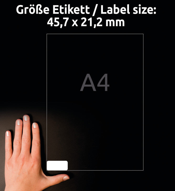 Avery Etiketten, 46 mm × 21 mm, weiss, für Kopierer und Laserdrucker, 384 Etiketten