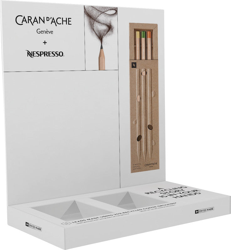 Caran d-Ache Caran d’Ache Nespresso Edition 5 Bleistift, Jumbo, HB, Mine Ø 3 mm, Natur – 3er-Set