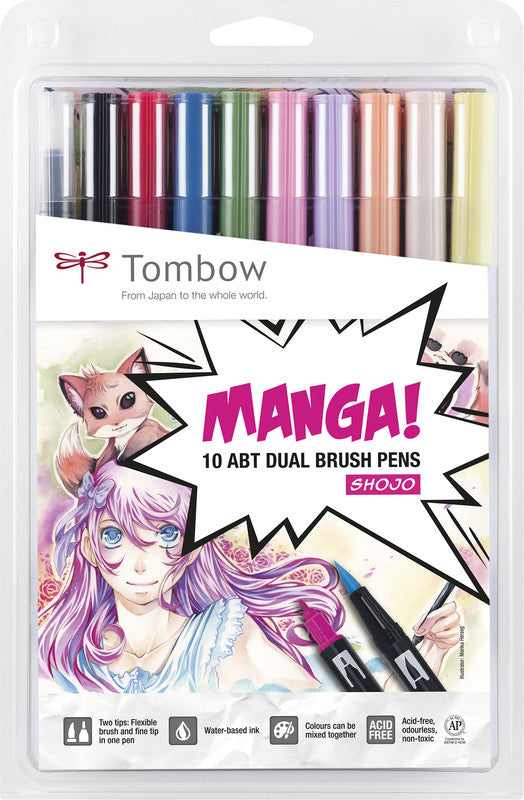 Tombow ABT Filzstifte, auswaschbar, 10 Farben