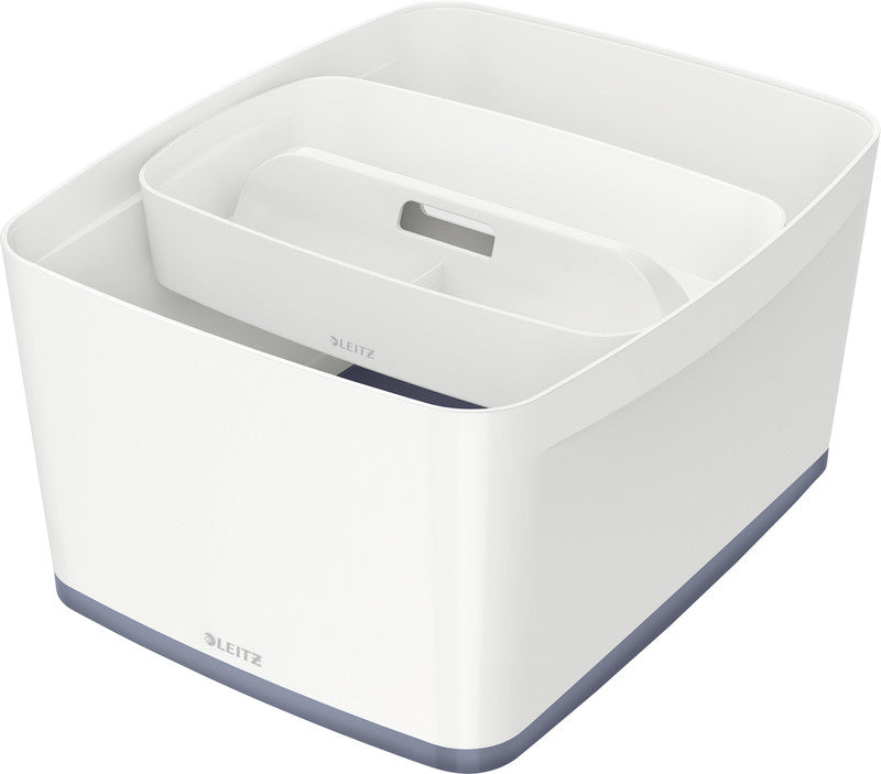 Leitz Aufbewahrungsbox MyBox – ABS-Kunststoff, weiss/grau, 31,8 × 19,8 × 38,5 cm