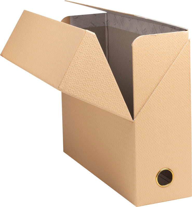 Exacompta Office by Me Archivschachtel A4+ – mit Griffloch, 255 × 340 × 90 mm, beige, Karton