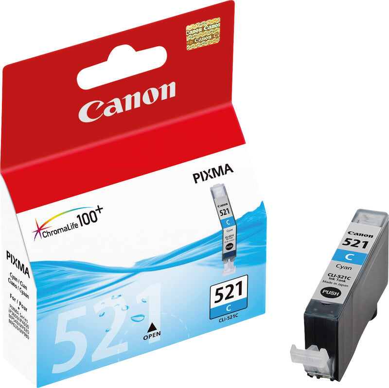 Canon Tintenpatrone CLI-521C, cyan – für Tintenstrahldrucker und Multifunktionsgeräte