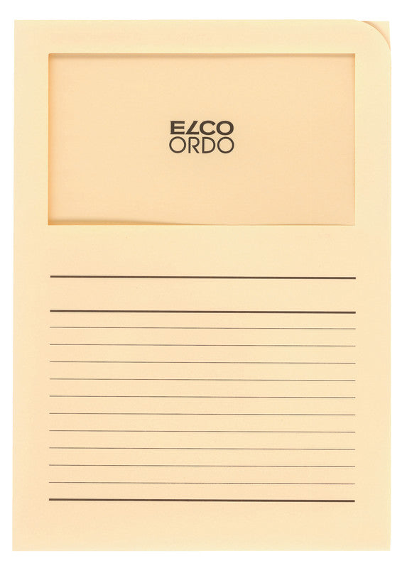 Elco Ordo Classico Sichtmappe A4 – 100er-Pack, Hellchamois, Papier, Sichtfenster