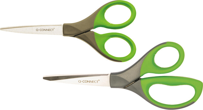 Q-CONNECT Universalschere – 17,0 cm, Edelstahl, für Rechts- und Linkshänder, spitz, Kunststoff, grün