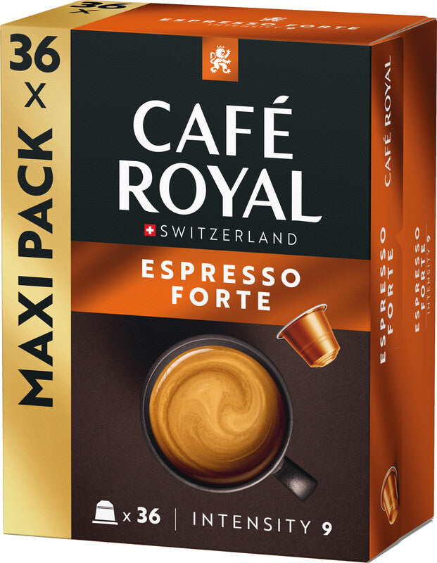 Café Royal Kaffeekapseln Espresso Forte – für Nespresso – Intensität 9 – 36 Kapseln