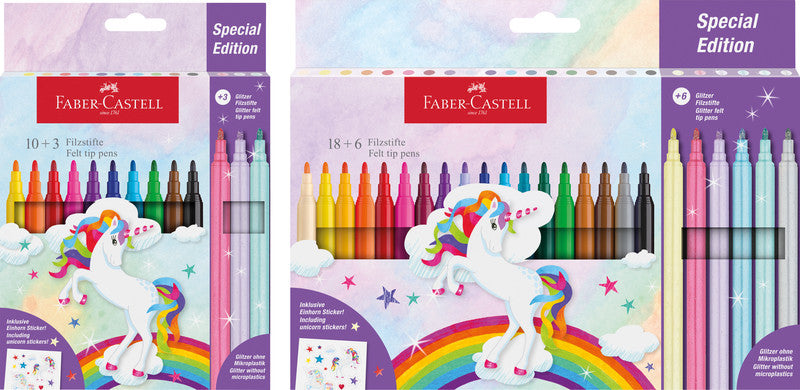 Faber-Castell Filzstifte Einhorn Spezialedition, Strichbreite 1 mm, 13 Farben