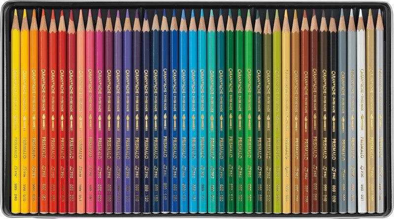 Caran d-Ache Caran d'Ache Prismalo Aquarellfarbstifte – 40 Farben, im Metalletui, Ø 3 mm, FSC