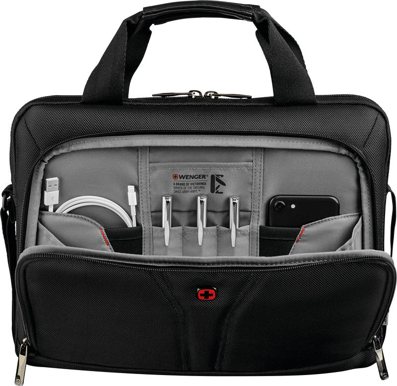 Wenger/SwissGear Wenger Notebook-Tasche – für Notebooks bis 14", 5 l, recyceltes PET (rPET), schwarz