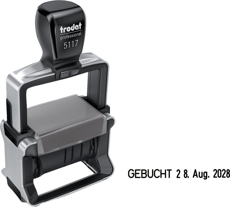 Trodat Motivstempel – Motiv: verschiedene Texte, selbstfärbend, Metall, 47 × 4 mm, Deutsch