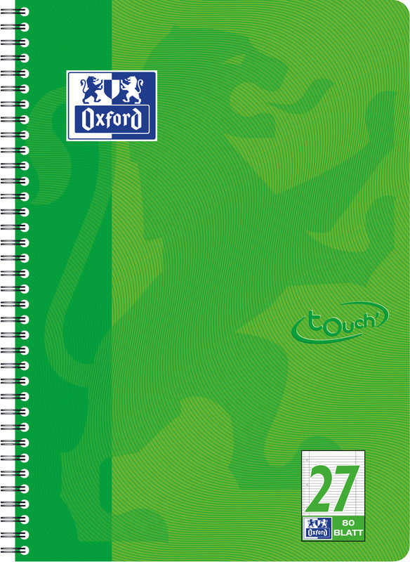 Oxford Collegeblock, Karton, 80 Blatt, 4-fach gelocht, perforiert, 90 g/m² – grasgrün, für SCRIBZEE App