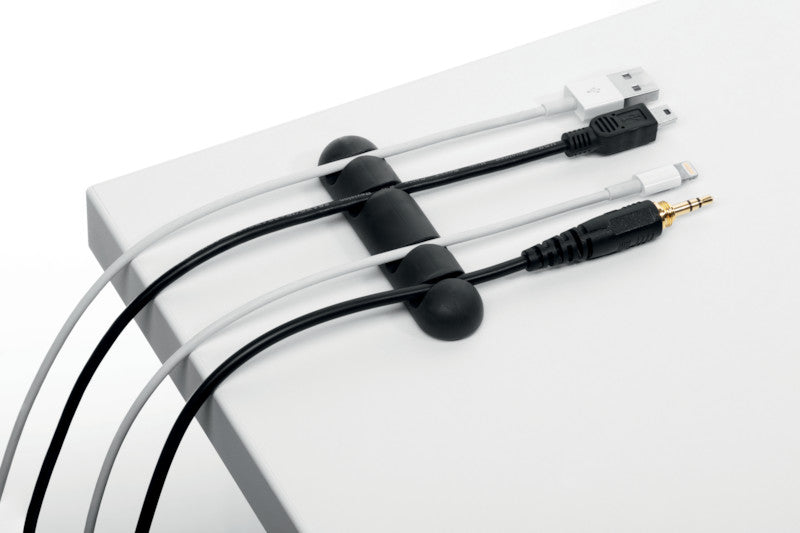 Durable Kabel-Clip – Kunststoff, Graphit, selbstklebend, biegeweich, für Telefon- und USB-Kabel bis Ø 5 mm