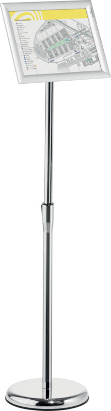 Durable Infoständer – für A4 Hoch-/Querformat, 1 Fach, silber, Metall, 250×250×1205 mm