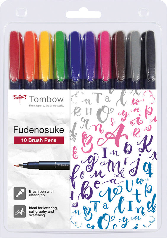 Tombow Brush Pen Fudenosuke, 10 Stk.