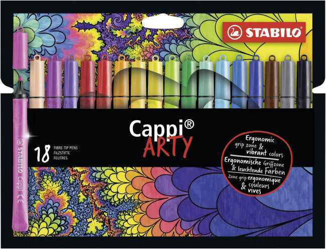 STABILO Filzstifte Cappi Arty, Strichbreite 1 mm, auswaschbar, 18 Farben