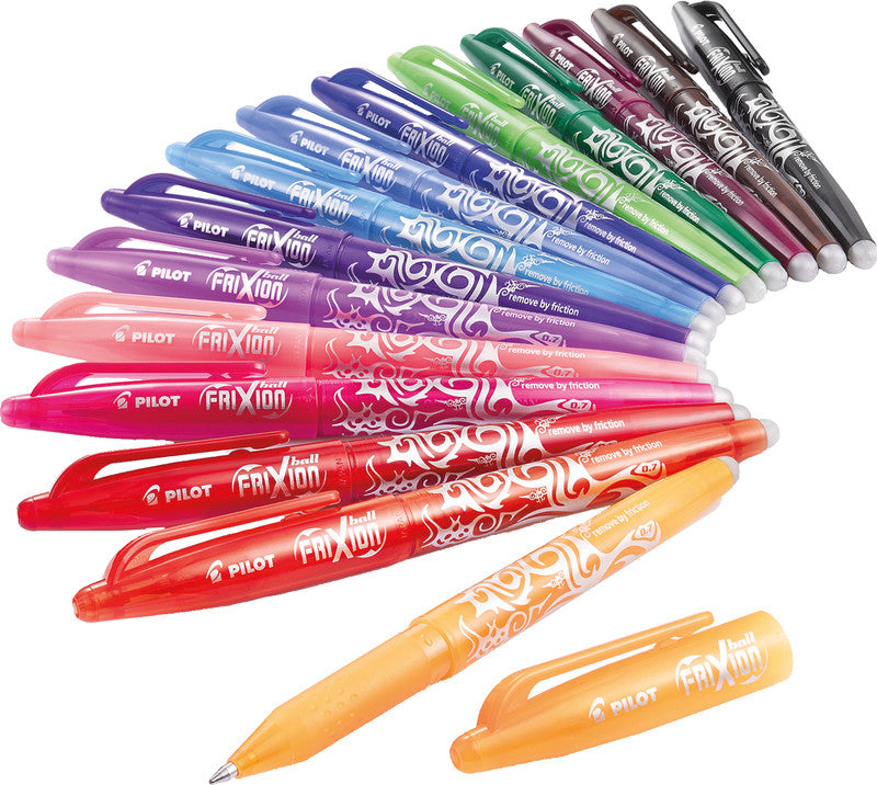 Pilot FriXion Ball Gelschreiber – schwarz, 0,7 mm, radierbar, Kappe, nachfüllbar