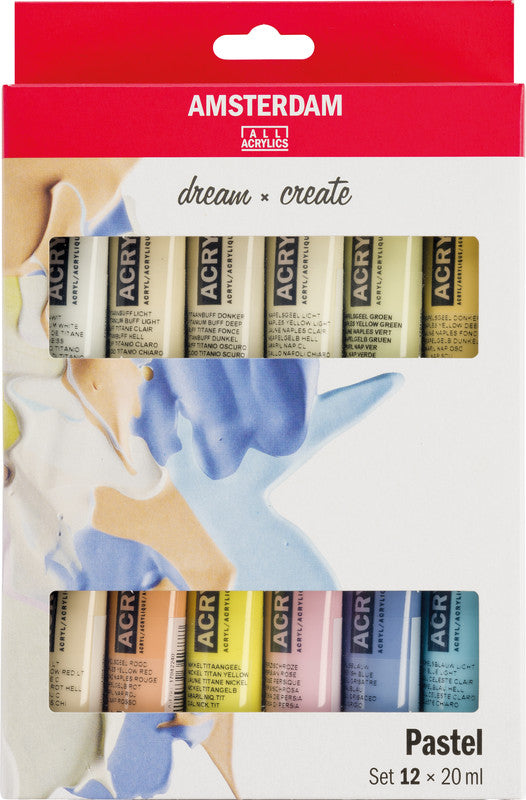 Royal Talens Amsterdam – Acryl Standard – Acrylfarbe – Set – 12 Farben, sortiert, 12 × 20 ml