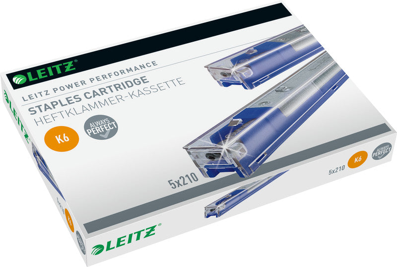 Leitz Heftklammernkassette – für Leitz 5551, 5550 – 6 mm, 25 Blatt – silber, Metall – 1050 Stk.