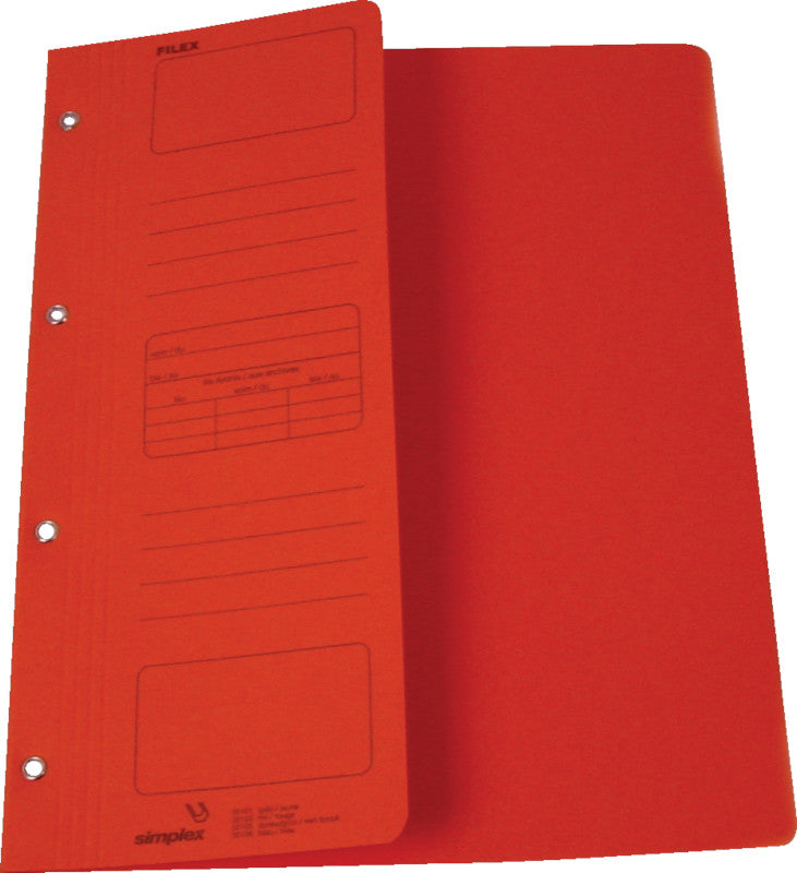 Simplex Schnellhefter – A4, Karton, Rot, Beschriftungslinien, 240 g/m²