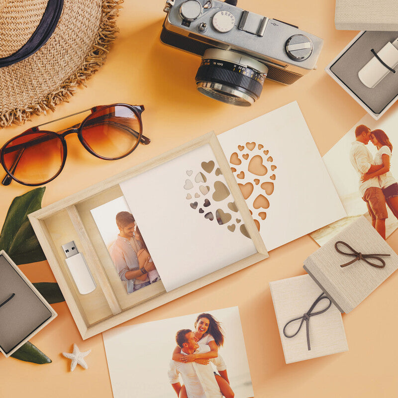 ZEP EIBERT Fotobox Love Box – Paulownienholz, Braun, 24,5 × 16 × 5 cm – 1er-Pack