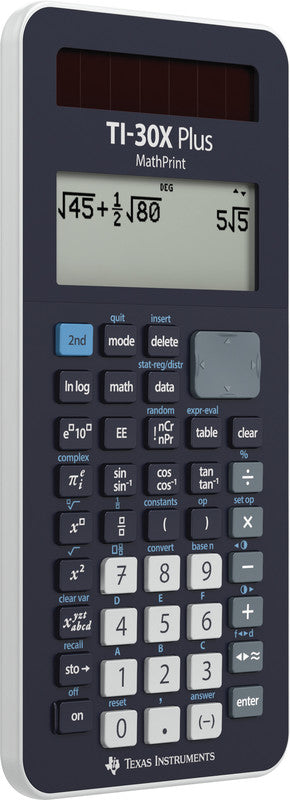 Texas Instruments Taschenrechner TI-30X Plus MathPrint – 11-stellig, 4-zeilig LCD, Solar + Batterie