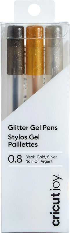 Cricut Glitzer Gelschreiber 3er Etui – 3 Farben, 0,8 mm – für Cricut Joy