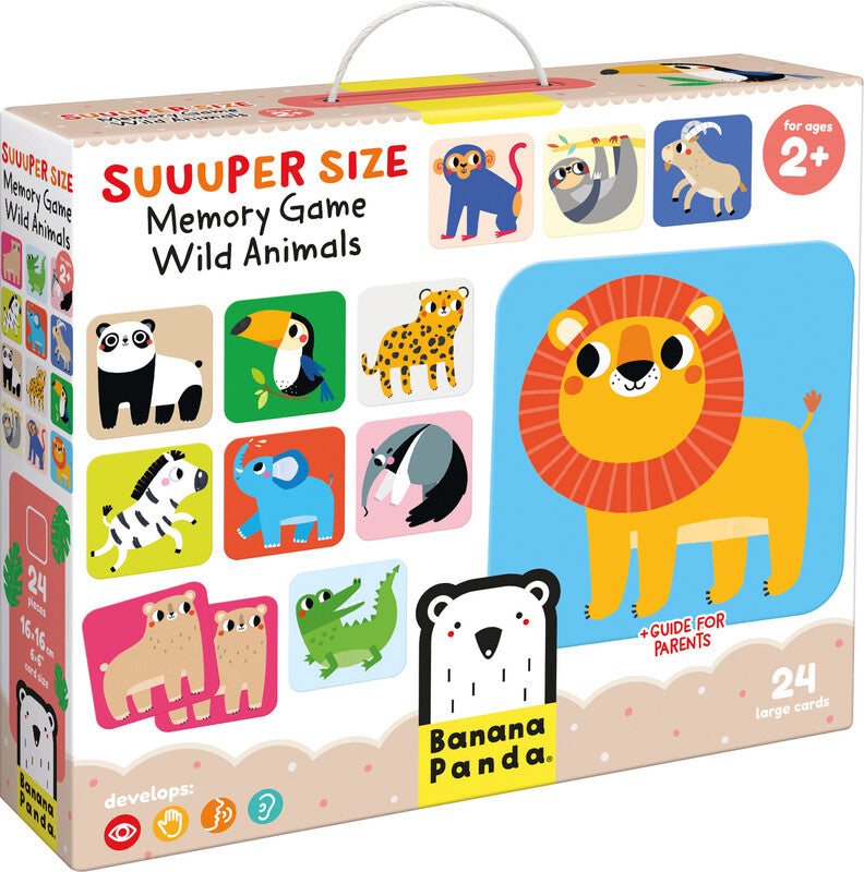 Banana Panda Suuuper Size Memory Spiel Wilde Tiere – Kartenspiel, 2–4 Spieler, ab 2 Jahren, 10 min