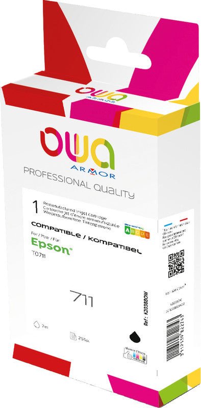Owa Tintenpatrone C13T07114012, schwarz, 9 ml, kompatibel