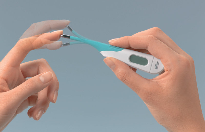 Braun Digitalfieberthermometer – Kunststoff/Metall, mehrfarbig, Speicherfunktion, für Axillar, Oral und Rektal