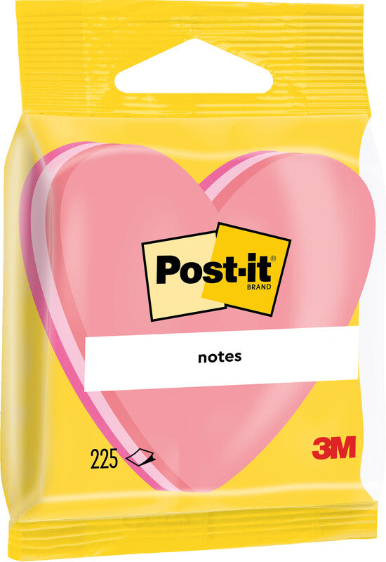 Post-it Haftnotizen – 70×70 mm – Herz, sortiert, 3×75 Blatt, PEFC