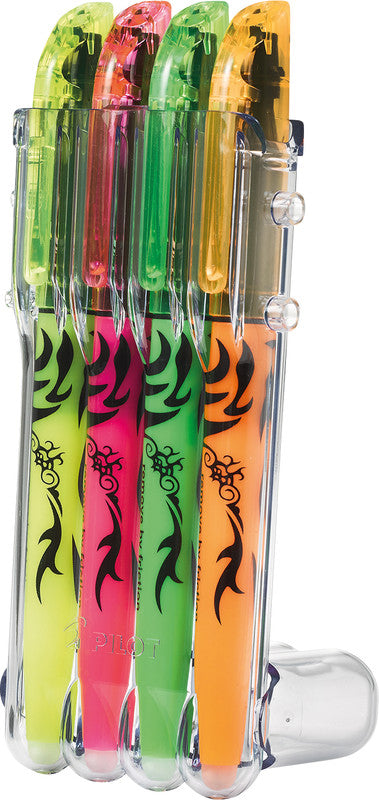 Pilot FriXion Light Textmarker Set 4 Farben – Keilspitze, 3,3 mm, radierbar