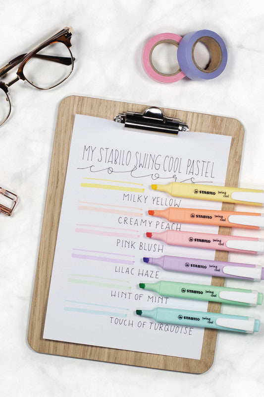 STABILO swing cool Pastel Edition Textmarker Gelb – Keilspitze, 1–4 mm