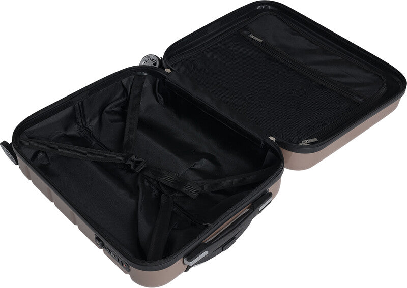 Beckmann Trolley Infinity – Hartschale PC/ABS, 4 Doppelrollen, mit TSA, champagner, 39 × 55 × 21 cm