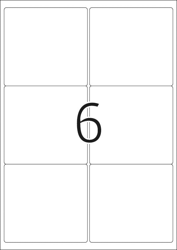 HERMA Etiketten auf Bogen, 99 mm × 93 mm, weiss, Papier, wiederablösbar, 100 Blatt (600 Etiketten)